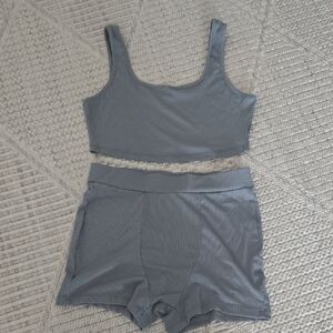 Women's Ribbed Sleep Set Tank and Shorts